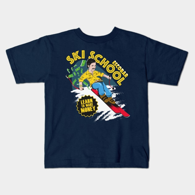 Escobar Ski School Kids T-Shirt by GualdaTrazos